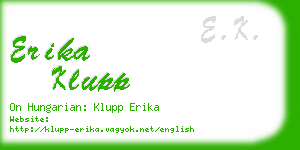 erika klupp business card